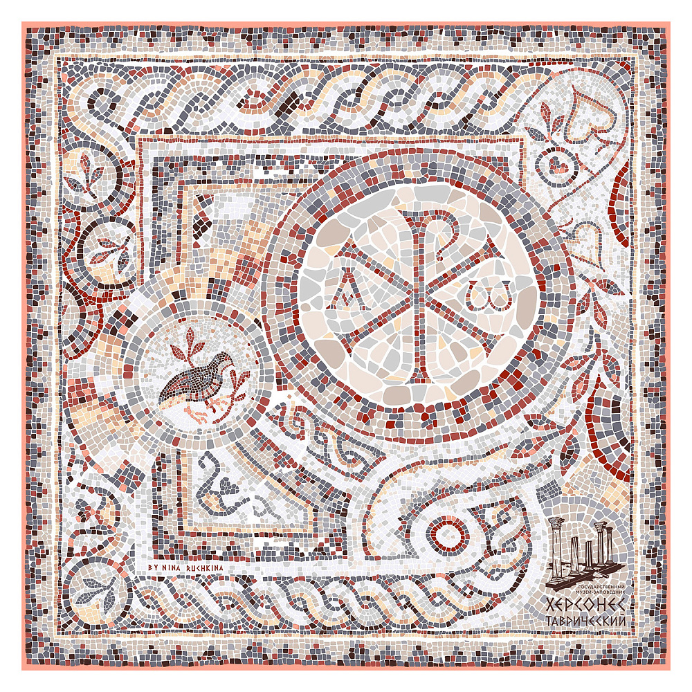 Платок шелковый «Херсонес» 90х90 см - интернет магазин Русь Велика я 