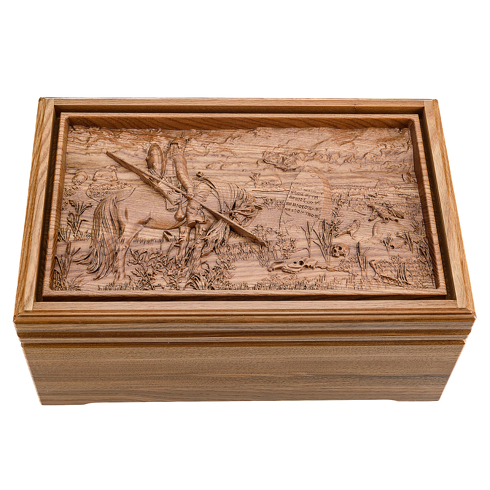 Русское лото в резной шкатулке из ясеня «Витязь на распутье» - интернет магазин Русь Велика я 