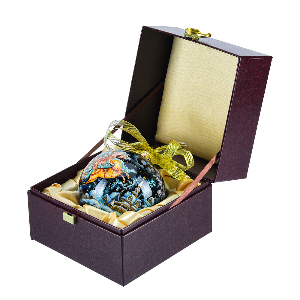 Новогодний елочный шар с росписью «Тройка» - интернет магазин Русь Велика я фото 1