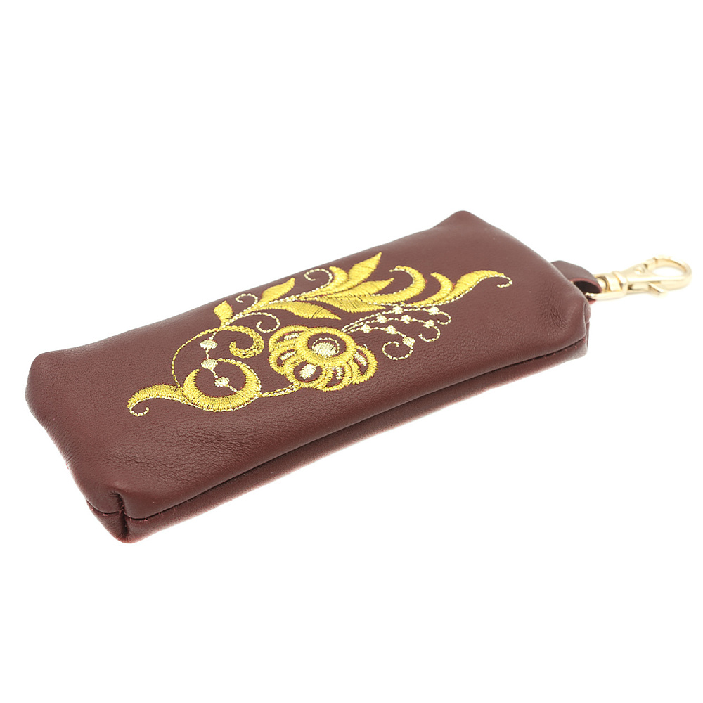 Ключница «Цветок». Бордовая с вышивкой - интернет магазин Русь Велика я фото 1