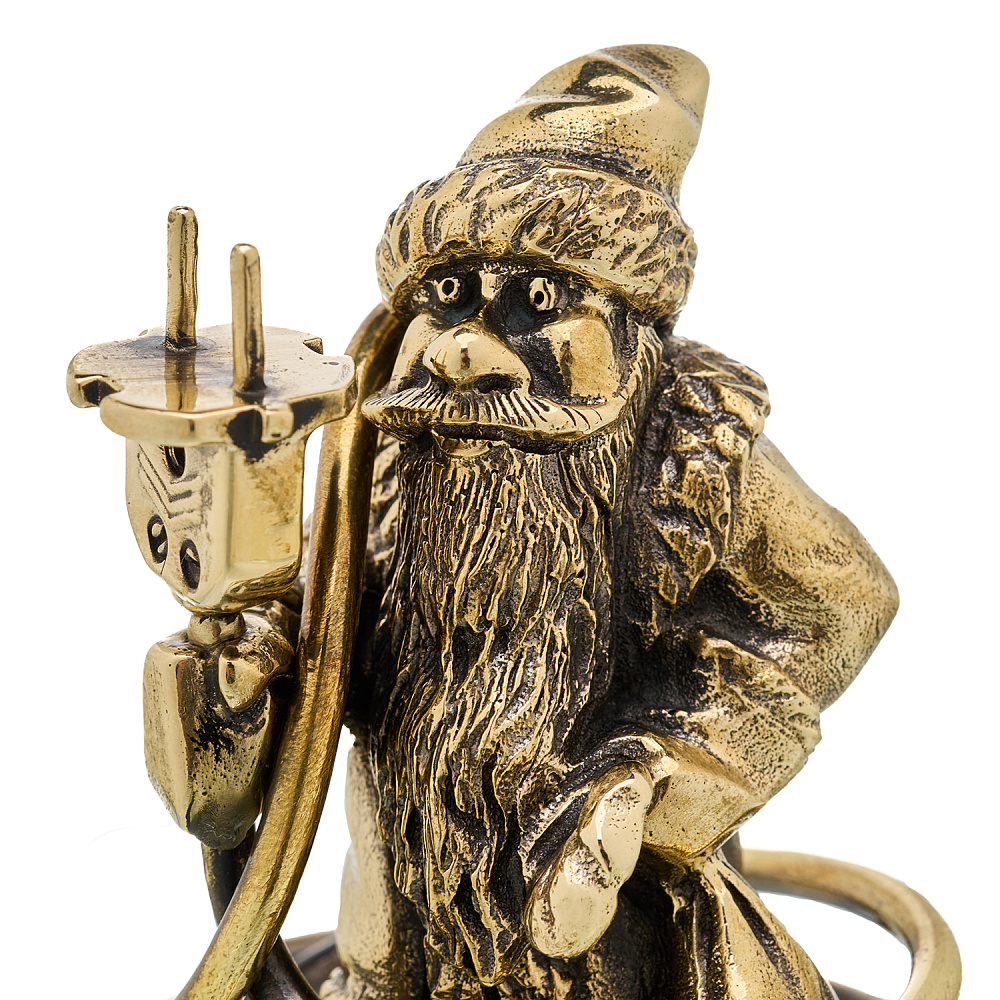 Бронзовая статуэтка «Дед Мороз электрик» - интернет магазин Русь Велика я фото 3