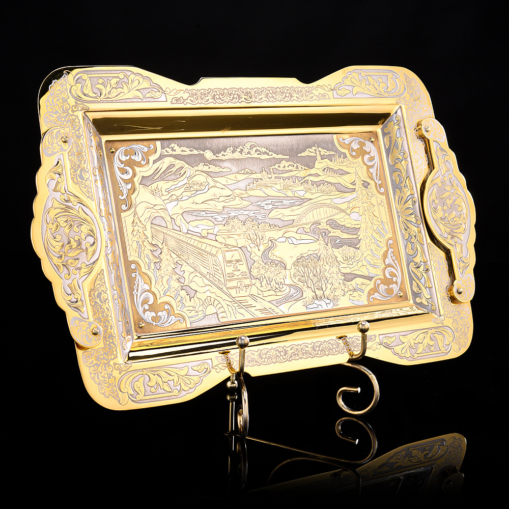 Блюдо «Локомотив». Златоуст - интернет магазин Русь Велика я фото 1