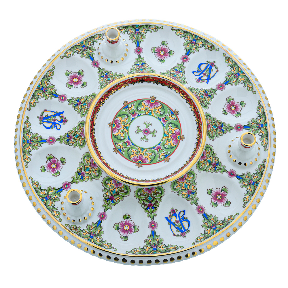 Пасхальница с ажурной крышкой. Гжель в цвете и золоте - интернет магазин Русь Велика я фото 4