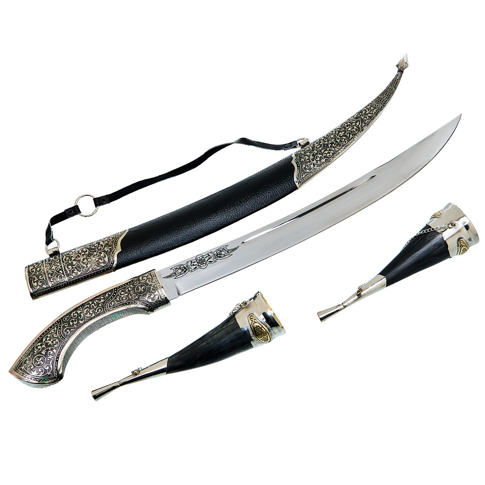 Подарочный набор с кинжалом и рожками для вина «Янычар» - интернет магазин Русь Велика я фото 1