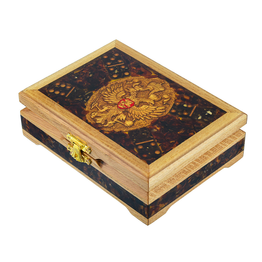 Домино из янтаря «Герб РФ» - интернет магазин Русь Велика я 