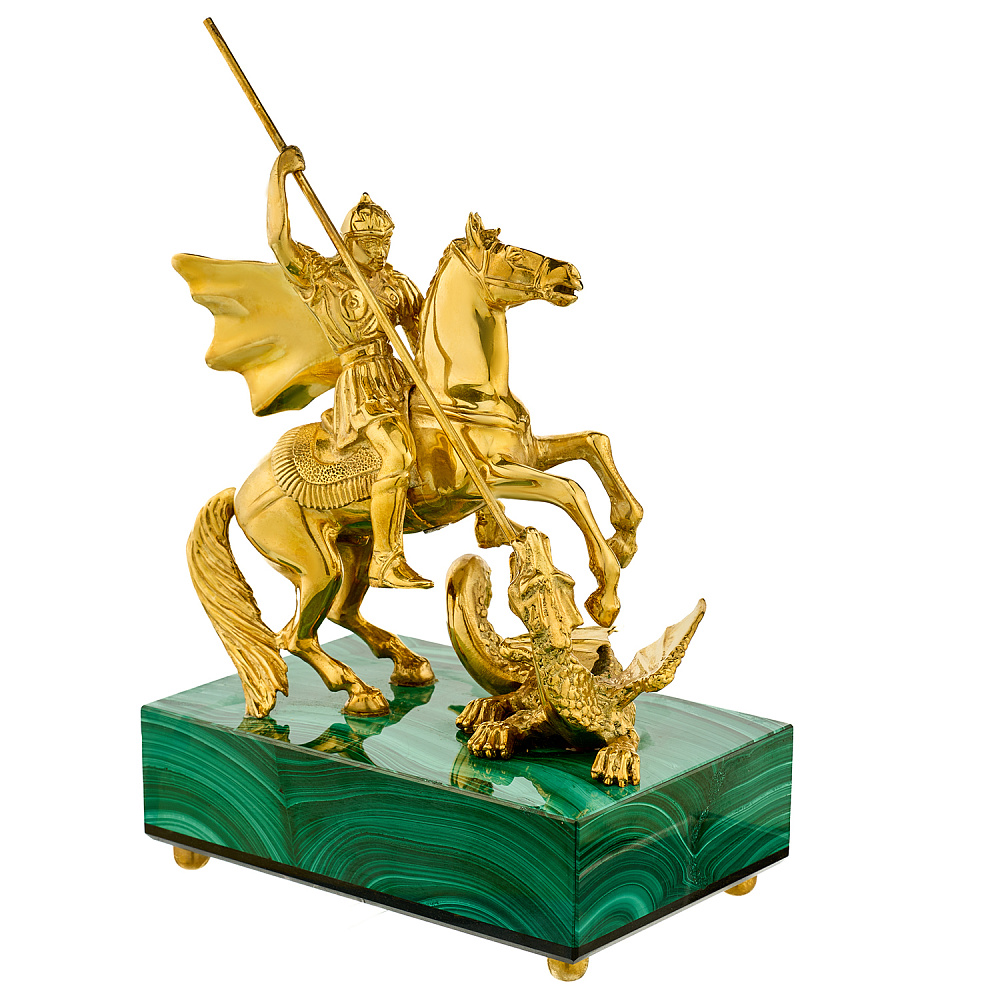 Скульптура из бронзы и камня «Георгий Победоносец» - интернет магазин Русь Велика я фото 1