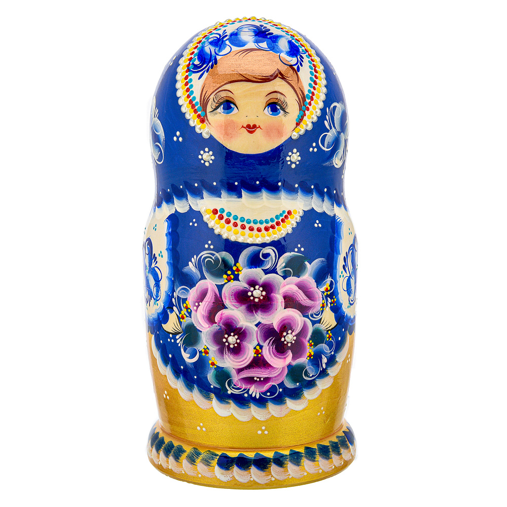 Матрешка «Цветы» 5 мест - интернет магазин Русь Велика я фото 1
