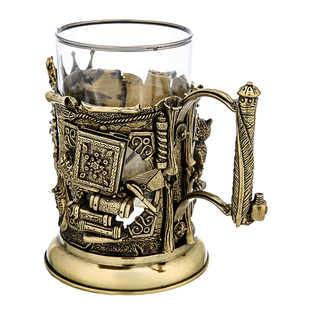 Подстаканник латунный «Лев» - интернет магазин Русь Велика я фото 3