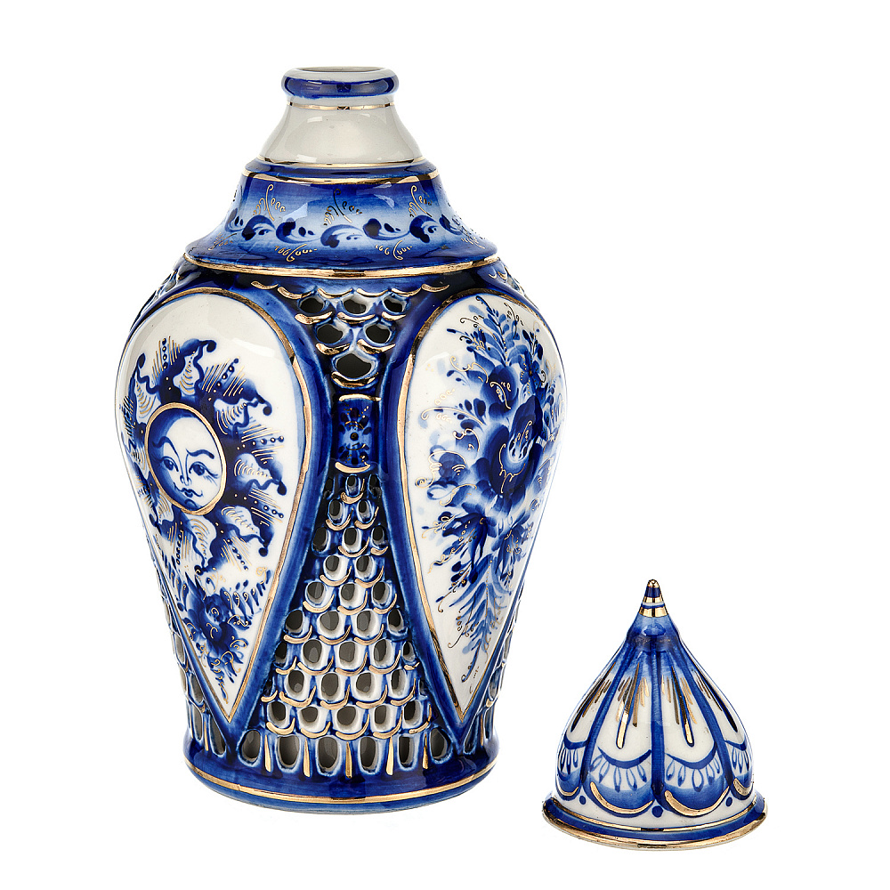 Штоф фарфоровый 500 мл «Богатырский». Гжель - интернет магазин Русь Велика я фото 1