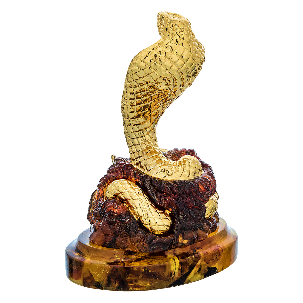 Змея Символ 2025 года. Скульптура из янтаря «Королевская кобра» - интернет магазин Русь Велика я фото 4