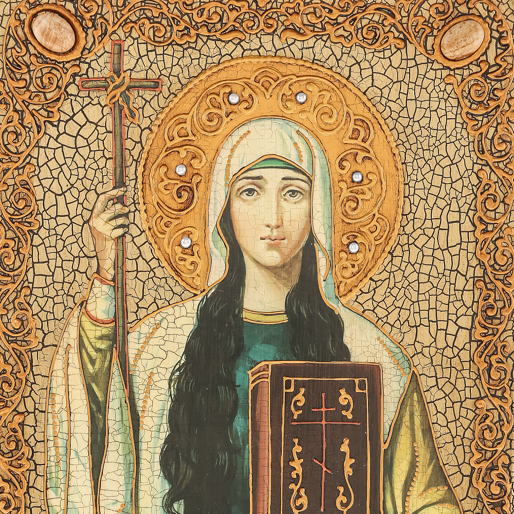 Икона из мореного дуба «Святая Равноапостольная Нина» 21х29 см - интернет магазин Русь Велика я фото 2