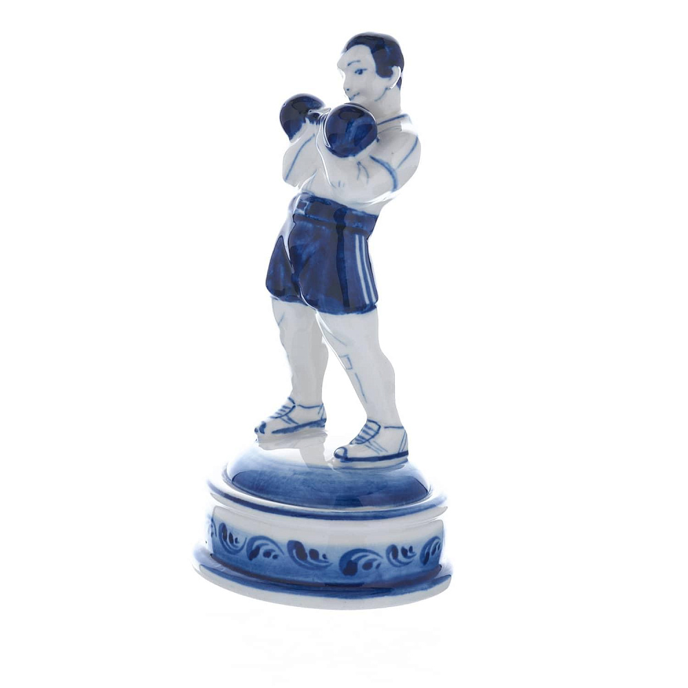 Статуэтка «Гиревик». Гжель - интернет магазин Русь Велика я фото 1