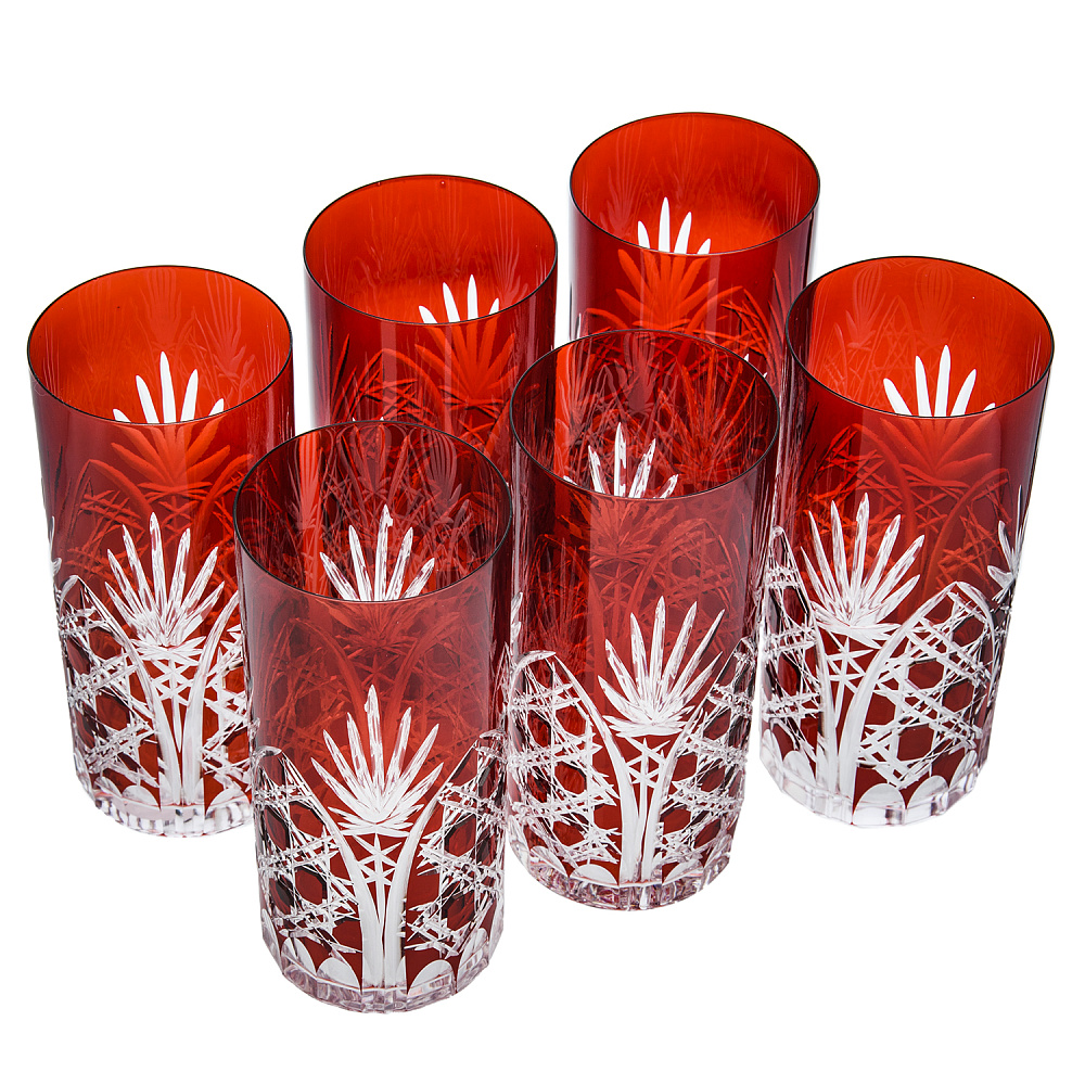 Набор стаканов для воды на 6 персон «Рубин» - интернет магазин Русь Велика я 
