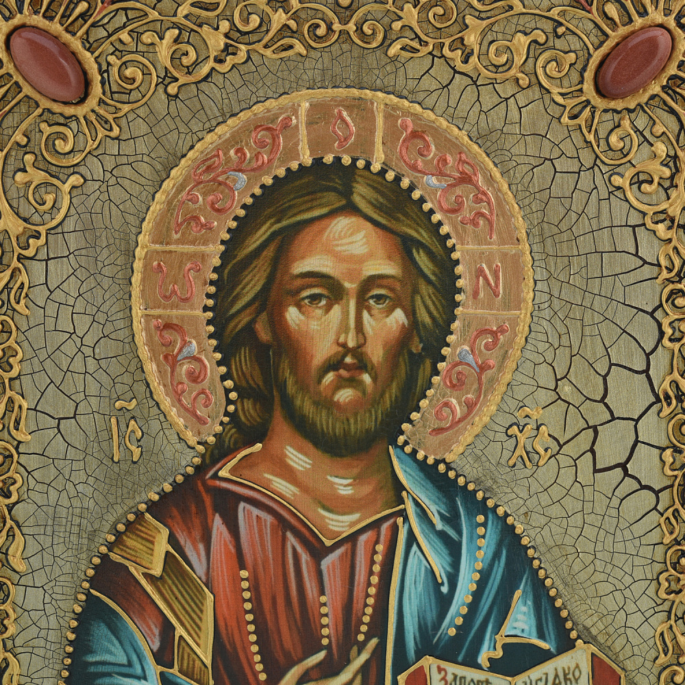 Венчальная пара икон «Божья Матерь Владимирская и Вседержитель» 15х20 см - интернет магазин Русь Велика я фото 7