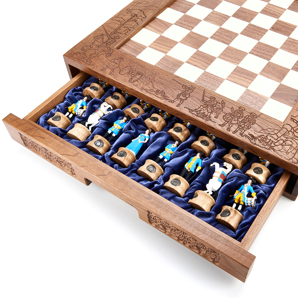 Шахматы из массива мореного дуба «Полтава» 47х47 см - интернет магазин Русь Велика я фото 10