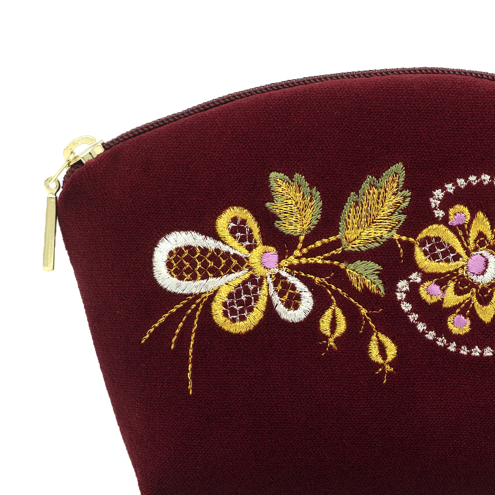 Косметичка «Заря». Бордовая с вышивкой - интернет магазин Русь Велика я фото 2