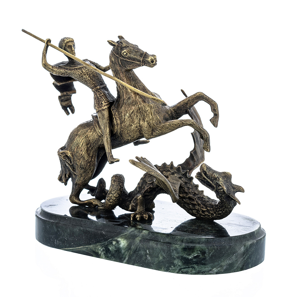 Бронзовая скульптура «Георгий Победоносец» - интернет магазин Русь Велика я фото 1