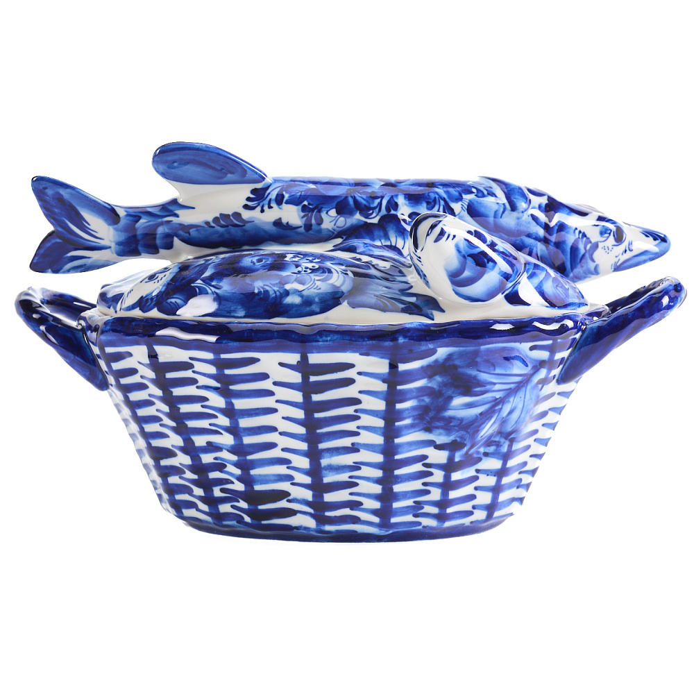 Супник «Щука». Гжель - интернет магазин Русь Велика я фото 6