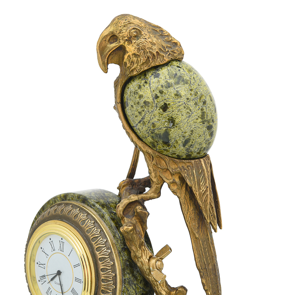 Часы настольные из камня «Попугай» - интернет магазин Русь Велика я фото 3