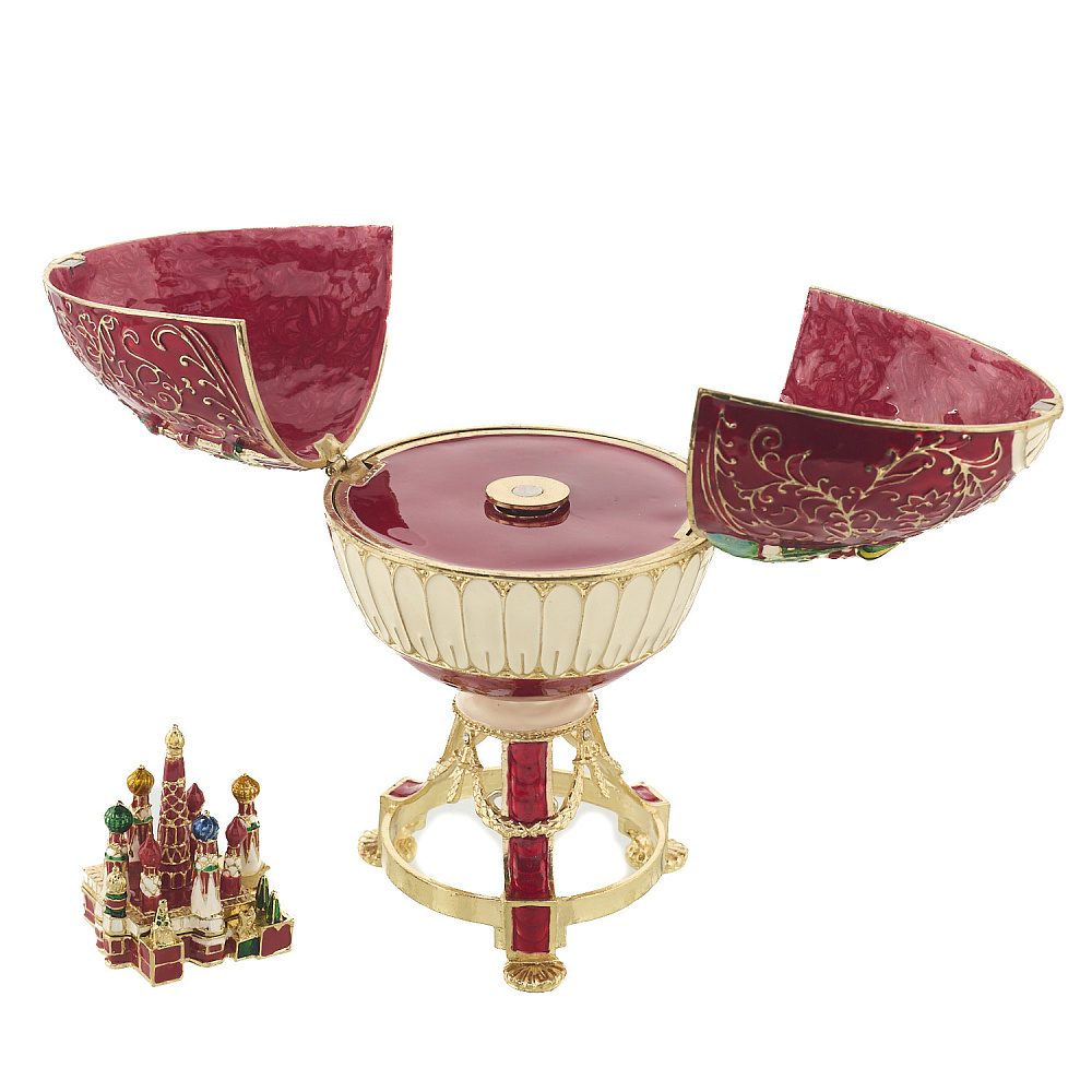 Пасхальное яйцо-шкатулка «Храм Василия Блаженного». Традиции Фаберже - интернет магазин Русь Велика я фото 2