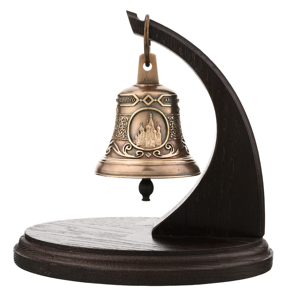 Колокол бронзовый на подставке «Москва. Храм Василия Блаженного» - интернет магазин Русь Велика я 