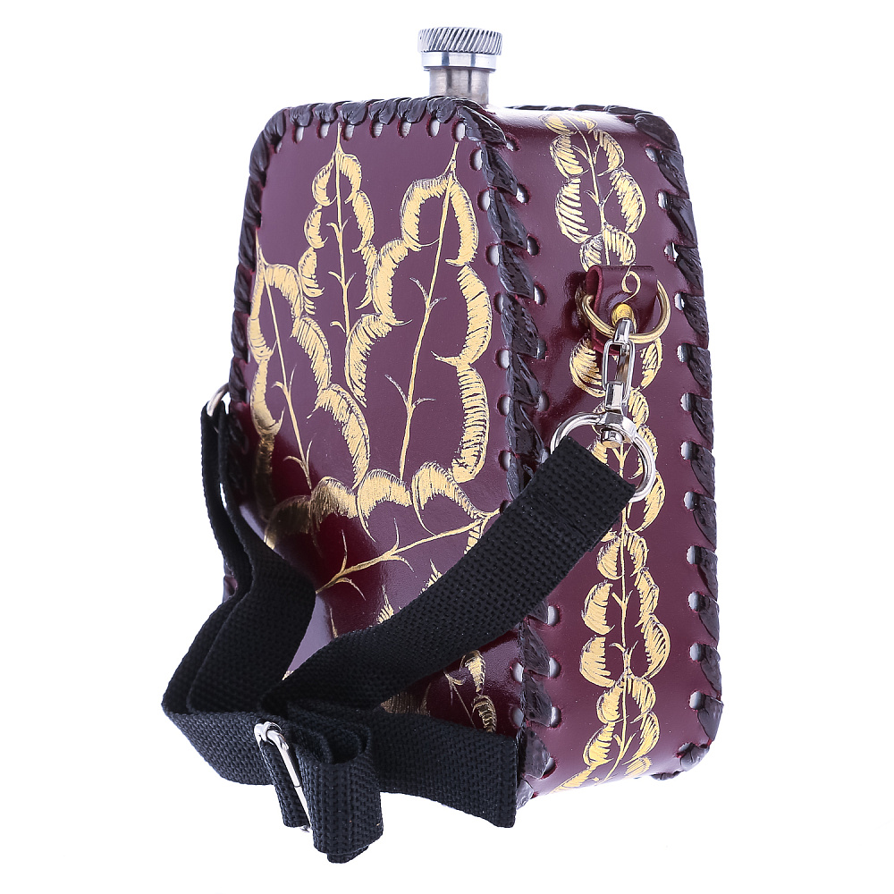 Фляга 1 л в кожаном чехле «Утка» - интернет магазин Русь Велика я фото 1