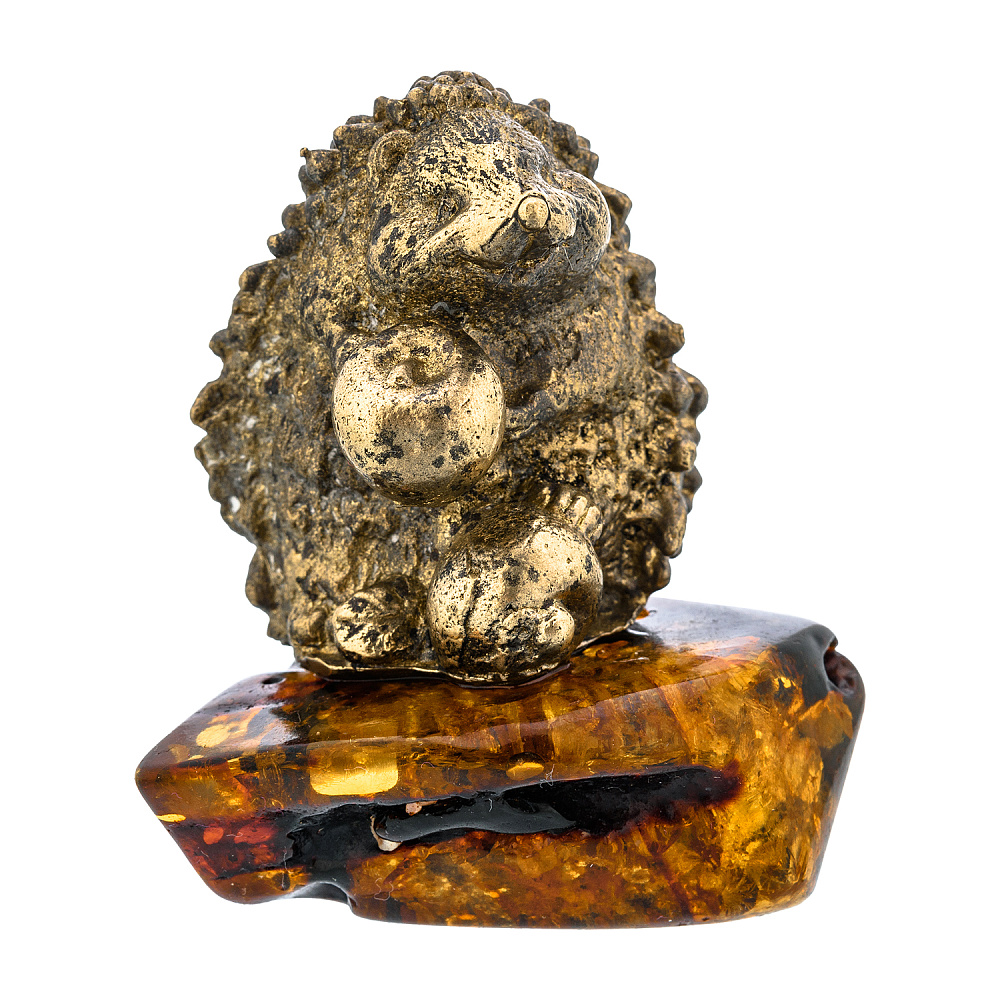 Статуэтка с янтарем «Еж с яблоком» - интернет магазин Русь Велика я фото 1