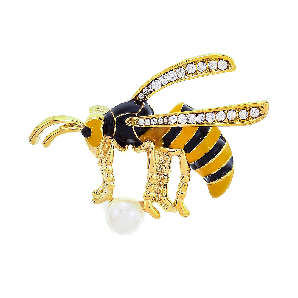 Брошь со стразами «Оса» - интернет магазин Русь Велика я 