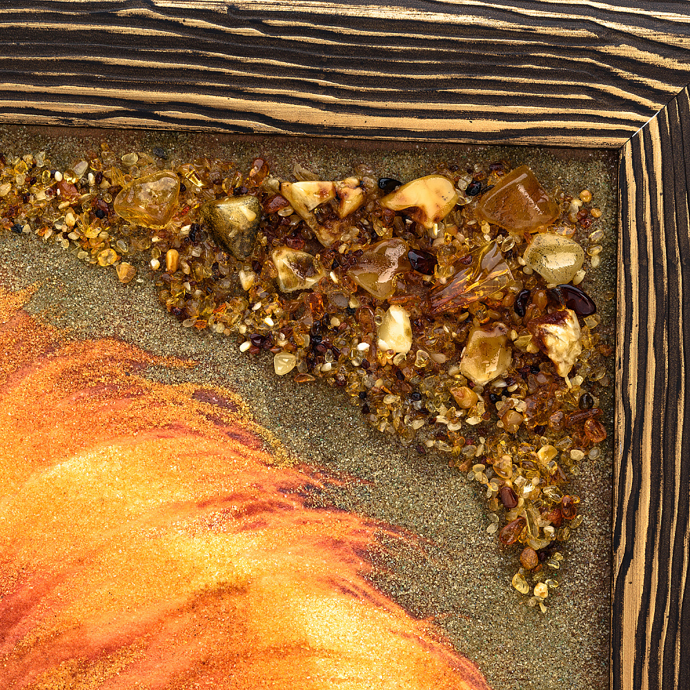 Картина янтарная «Лев - царь зверей» 60х40 см - интернет магазин Русь Велика я фото 2