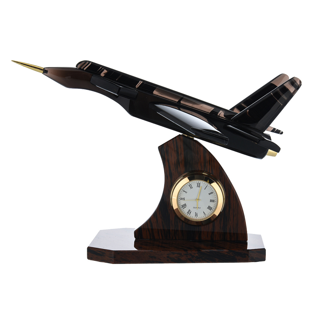 Часы настольные из натурального камня «Самолет» - интернет магазин Русь Велика я фото 1