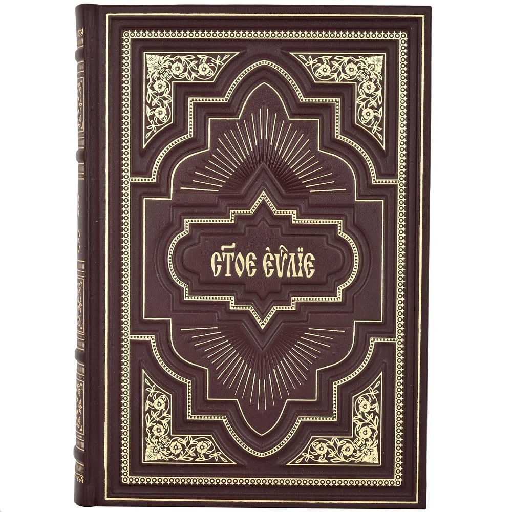 Книга «Евангелие» в подарочной упаковке. Кожаный переплёт - интернет магазин Русь Велика я 