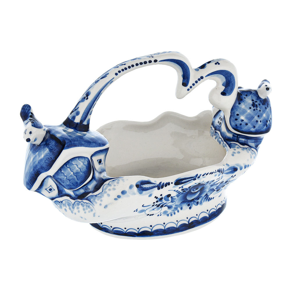 Конфетница «Мороз». Гжель - интернет магазин Русь Велика я фото 1