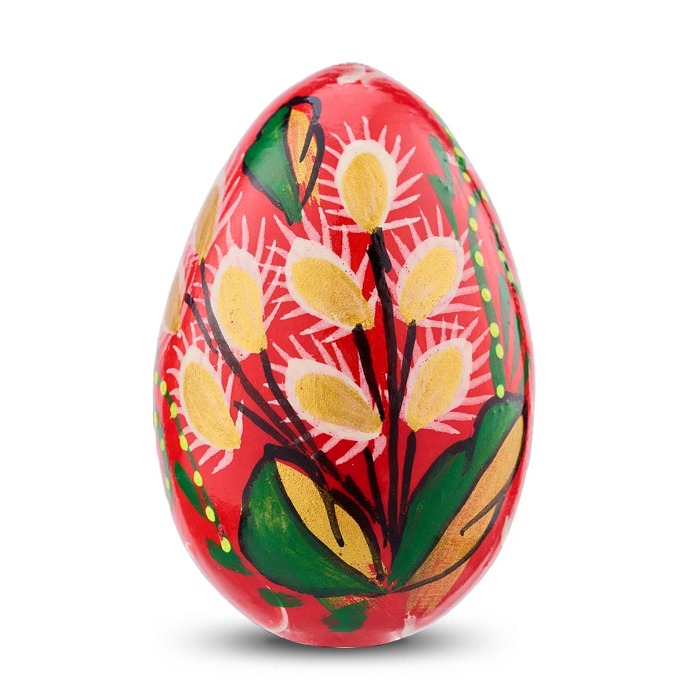 Яйцо пасхальное подарочное с ручной росписью «Верба» 7 см - интернет магазин Русь Велика я фото 1