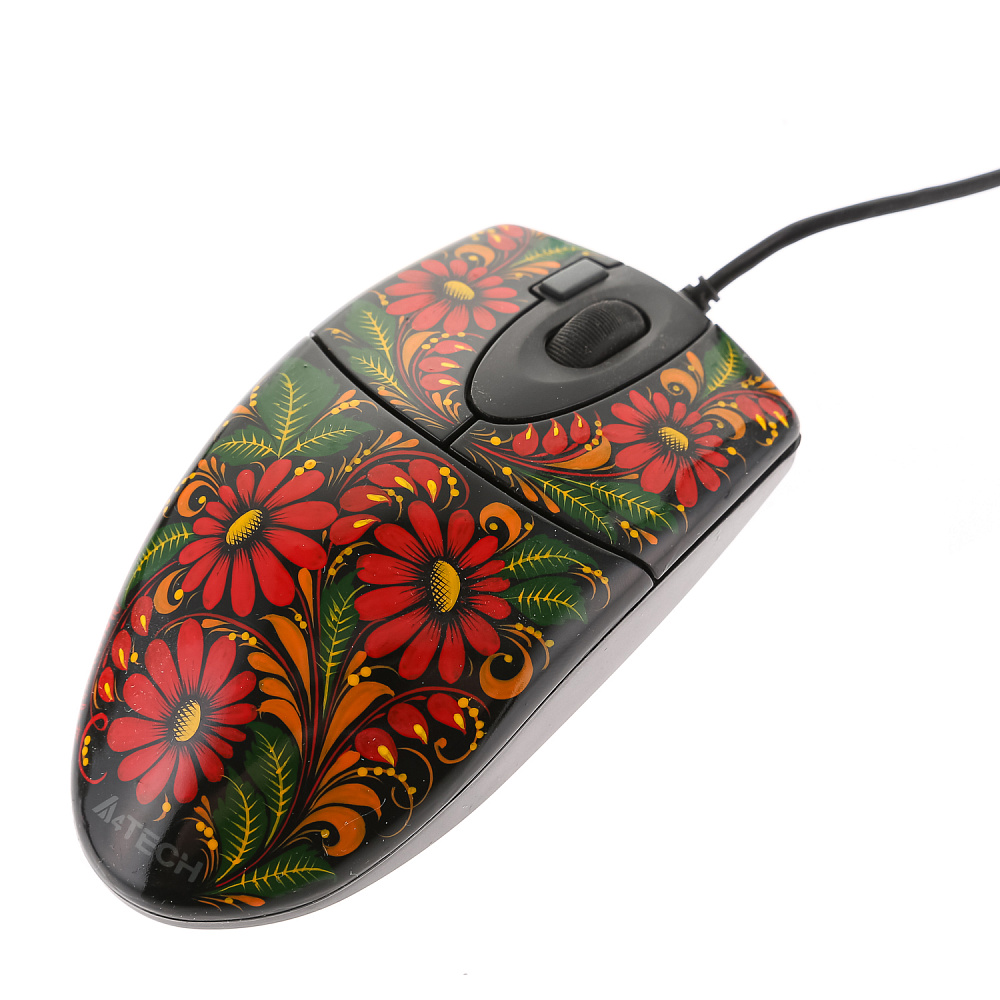 Клавиатура и мышь компьютерные проводные с росписью. Хохлома - интернет магазин Русь Велика я фото 5