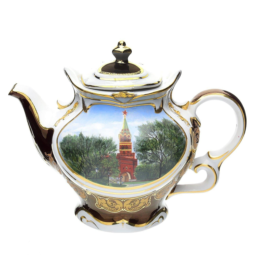 Самовар электрический «Спасская башня». Фарфор. 5 л. с чашками, чайником и сахарницей - интернет магазин Русь Велика я фото 2