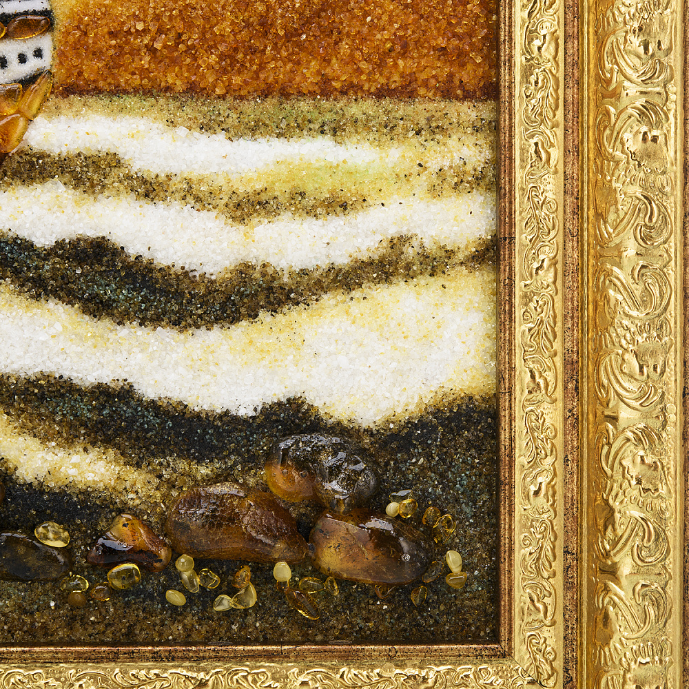 Картина янтарная «Парусник» 60х40 см - интернет магазин Русь Велика я фото 2