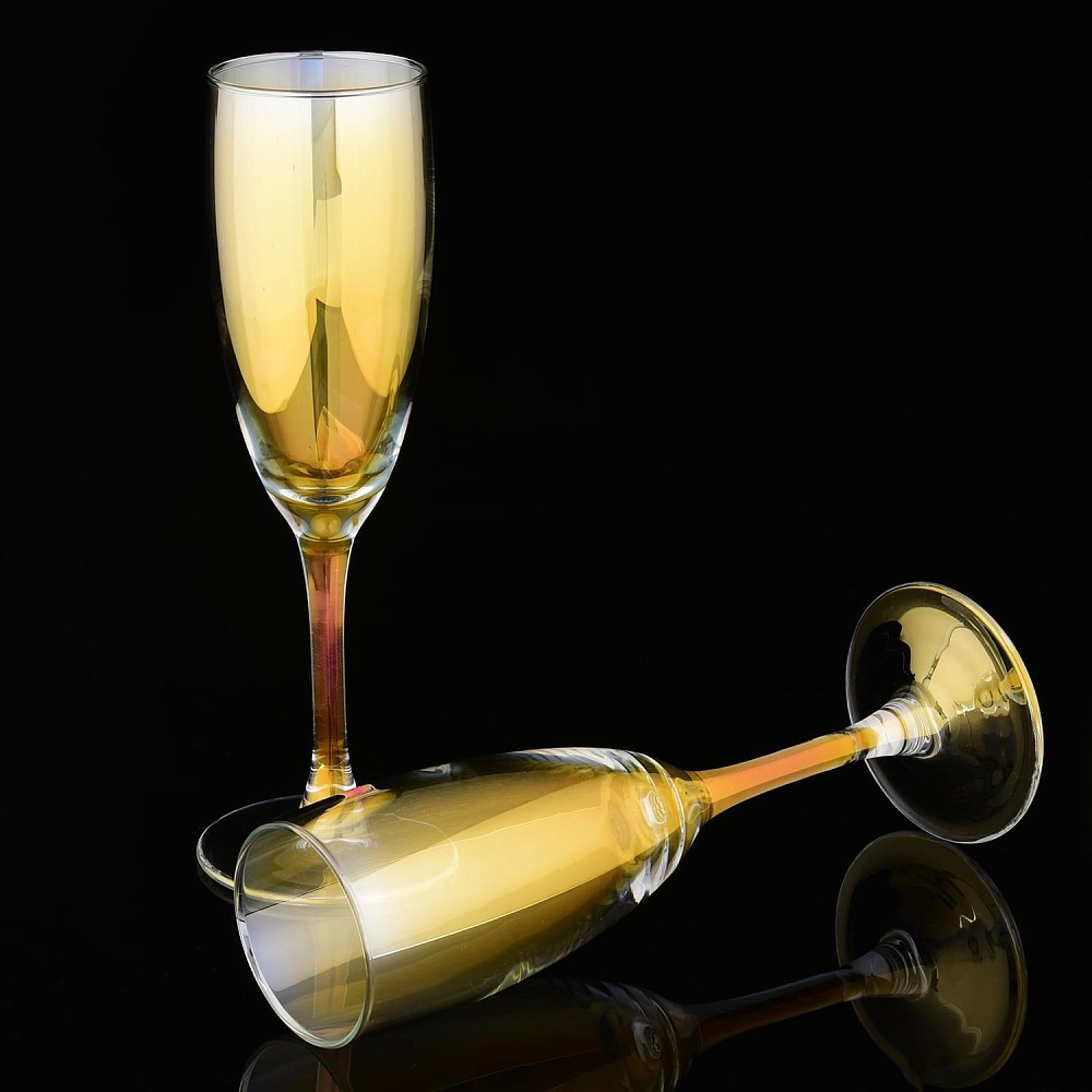 Набор бокалов для шампанского из цветного стекла - интернет магазин Русь Велика я фото 2