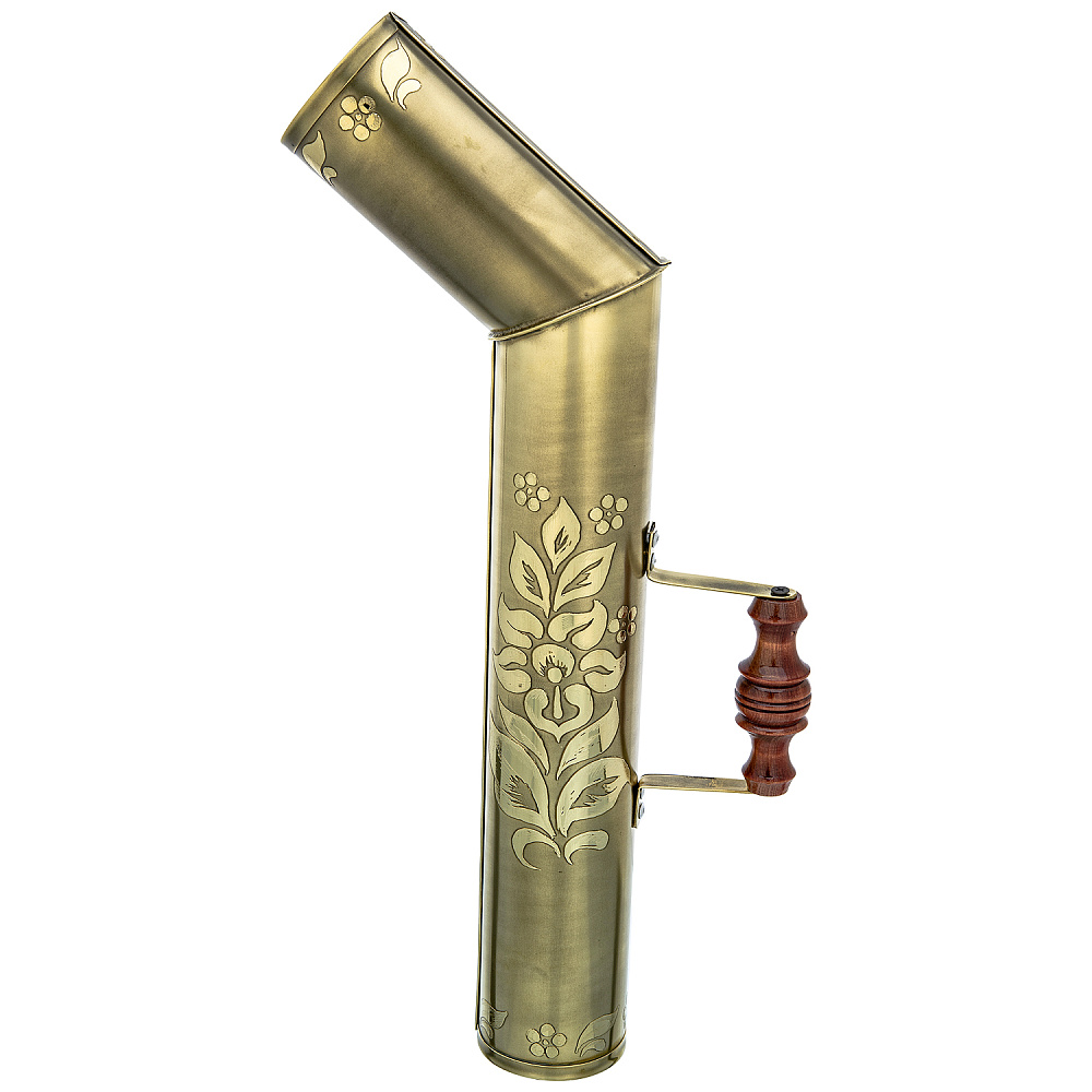 Самовар латунный жаровой 5л «Цветы». Форма Рюмка - интернет магазин Русь Велика я фото 5