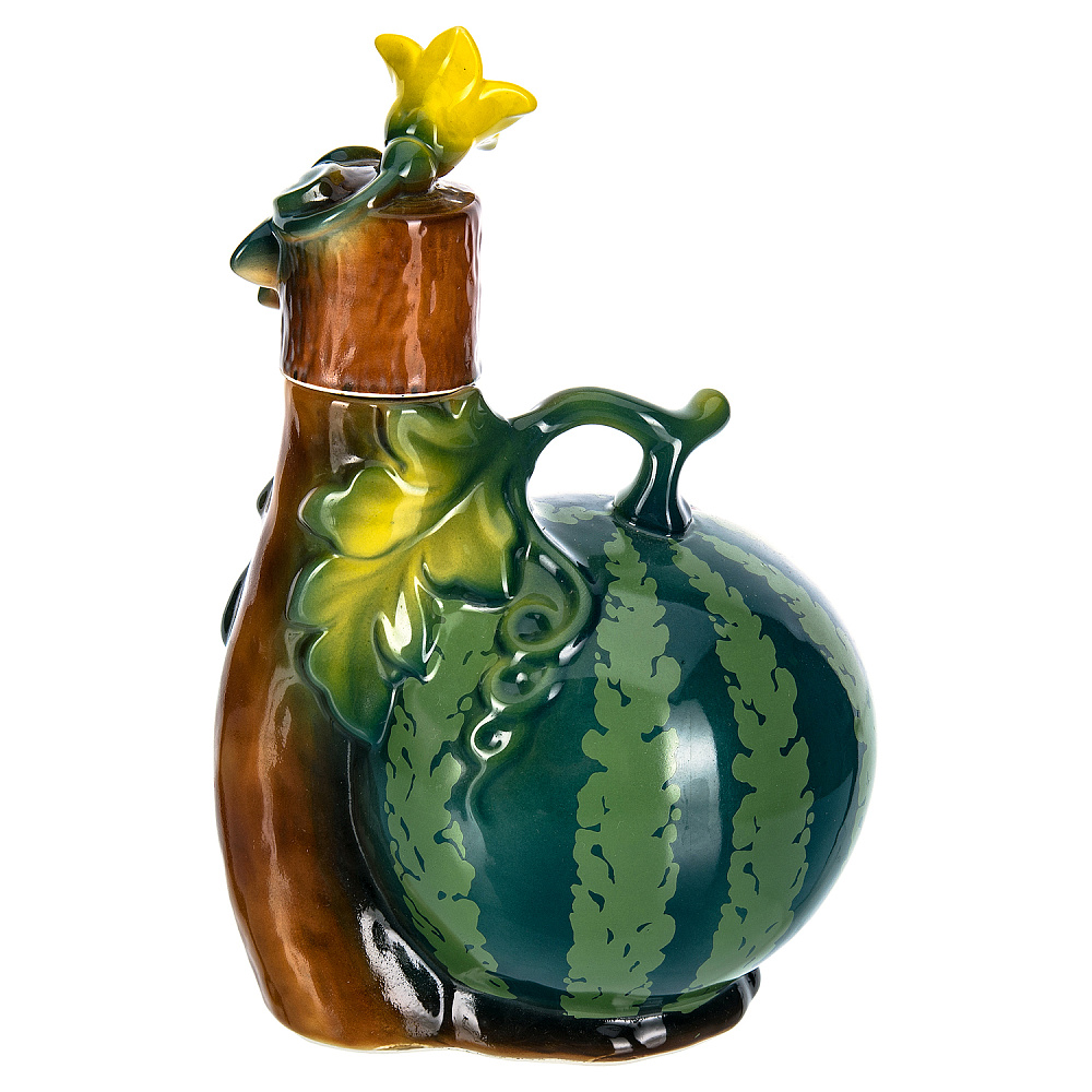 Штоф фарфоровый 500 мл «Арбуз». Гжель в цвете - интернет магазин Русь Велика я фото 2