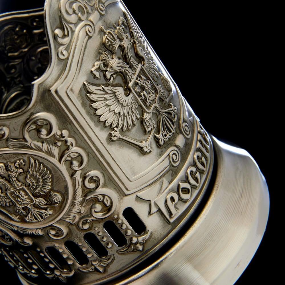 Подстаканник никелированный «Герб РФ» - интернет магазин Русь Велика я фото 5