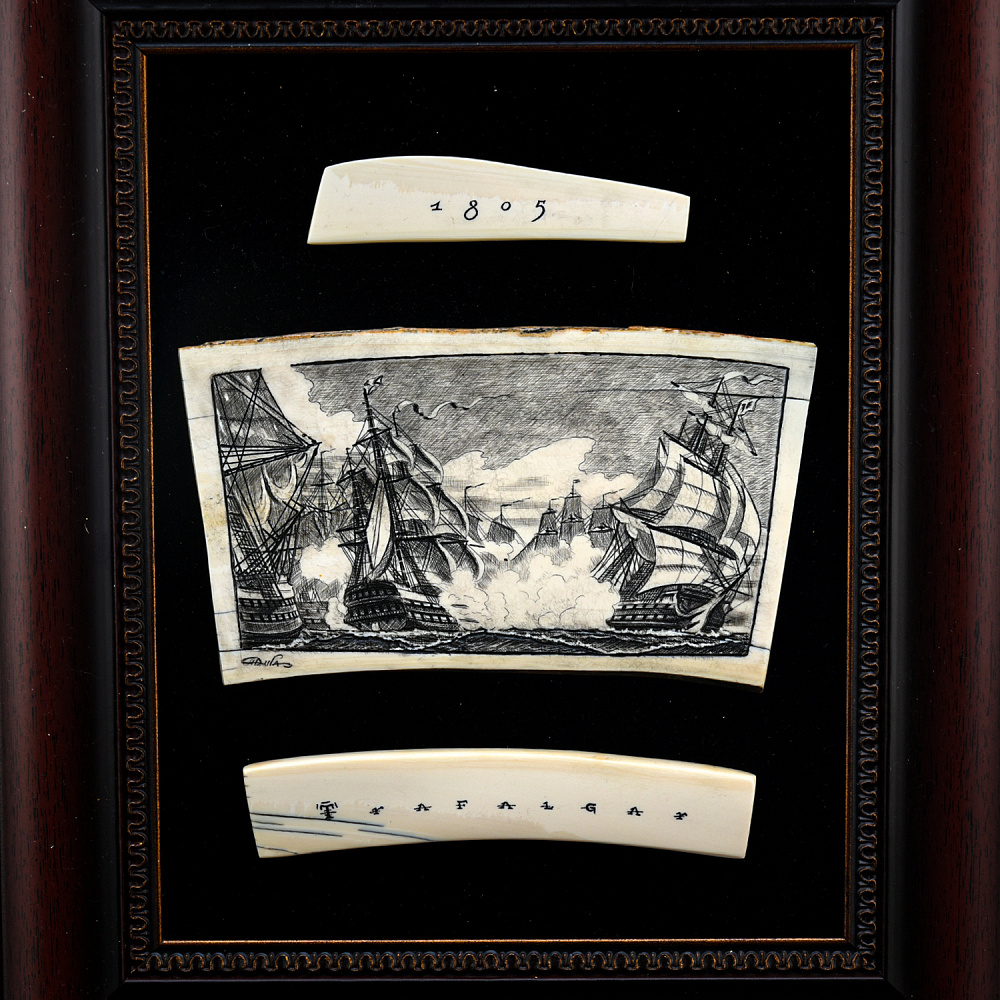 Панно из кости «Корабль парусник» 26х31,5 см - интернет магазин Русь Велика я фото 1