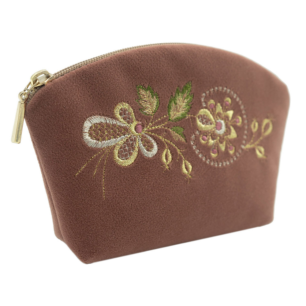 Косметичка «Заря». Темно-розовая с вышивкой - интернет магазин Русь Велика я 