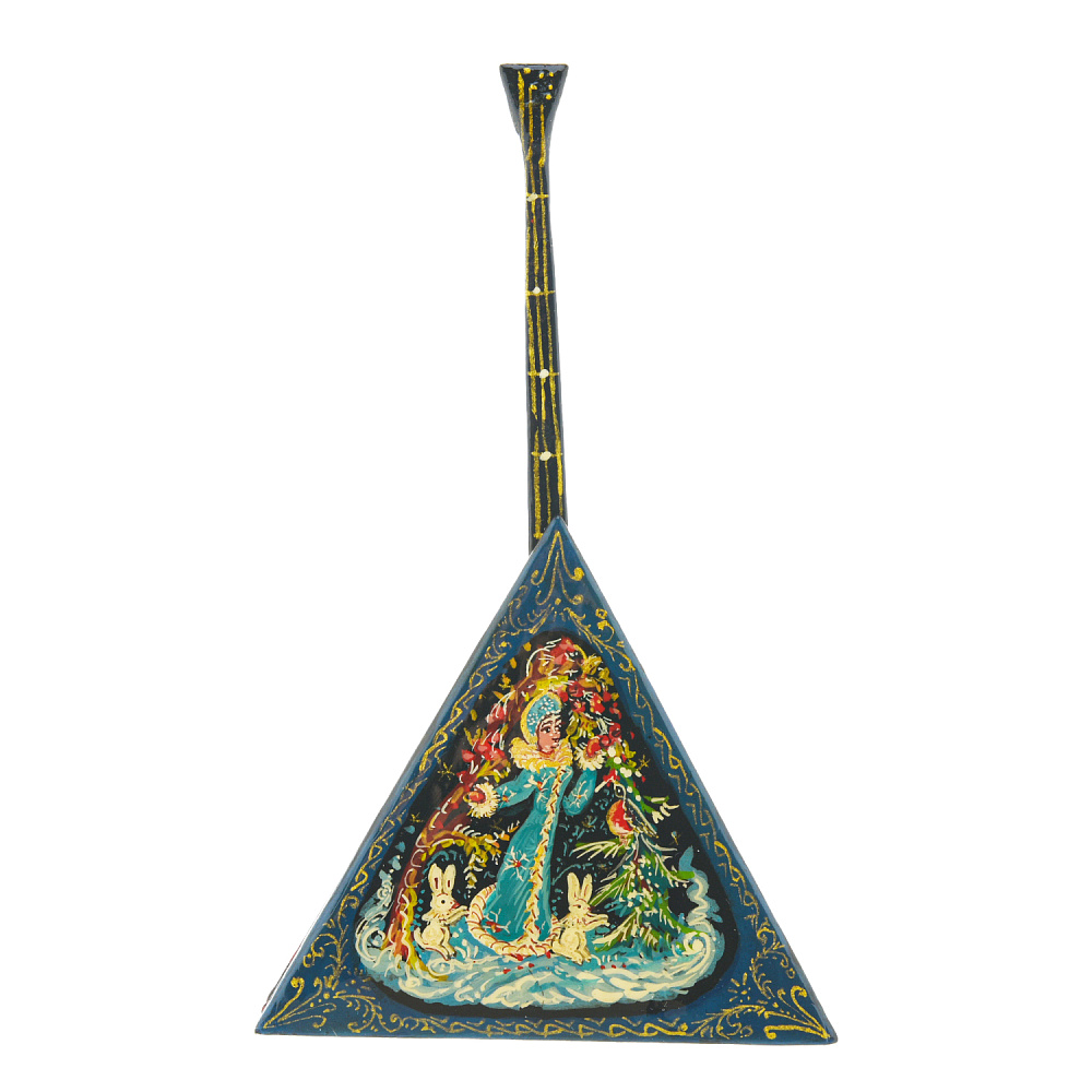 Шкатулка с художественной росписью «Балалайка. Снегурочка» - интернет магазин Русь Велика я 