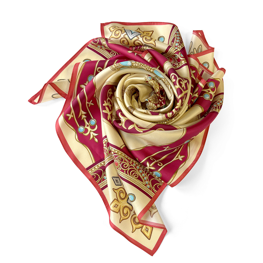 Платок шелковый «Горянка» 90х90 см - интернет магазин Русь Велика я фото 1