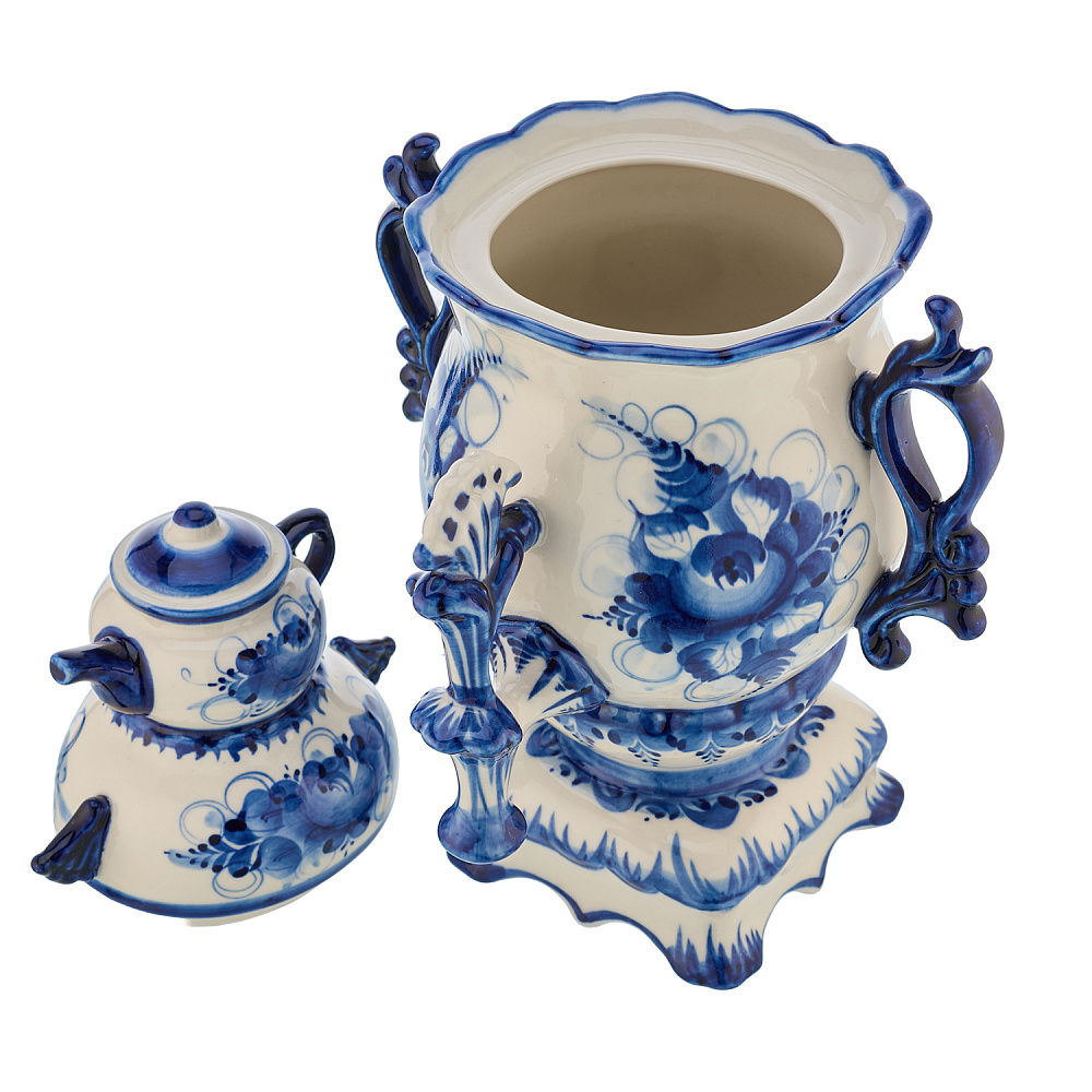 Шкатулка «Самовар купеческий». Гжель - интернет магазин Русь Велика я фото 5