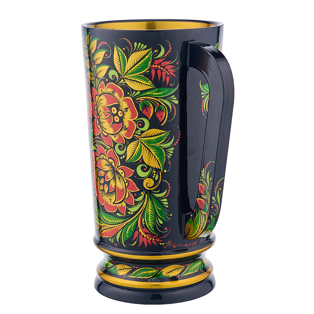 Кружка деревянная с росписью «Трапезная». Хохлома - интернет магазин Русь Велика я фото 2