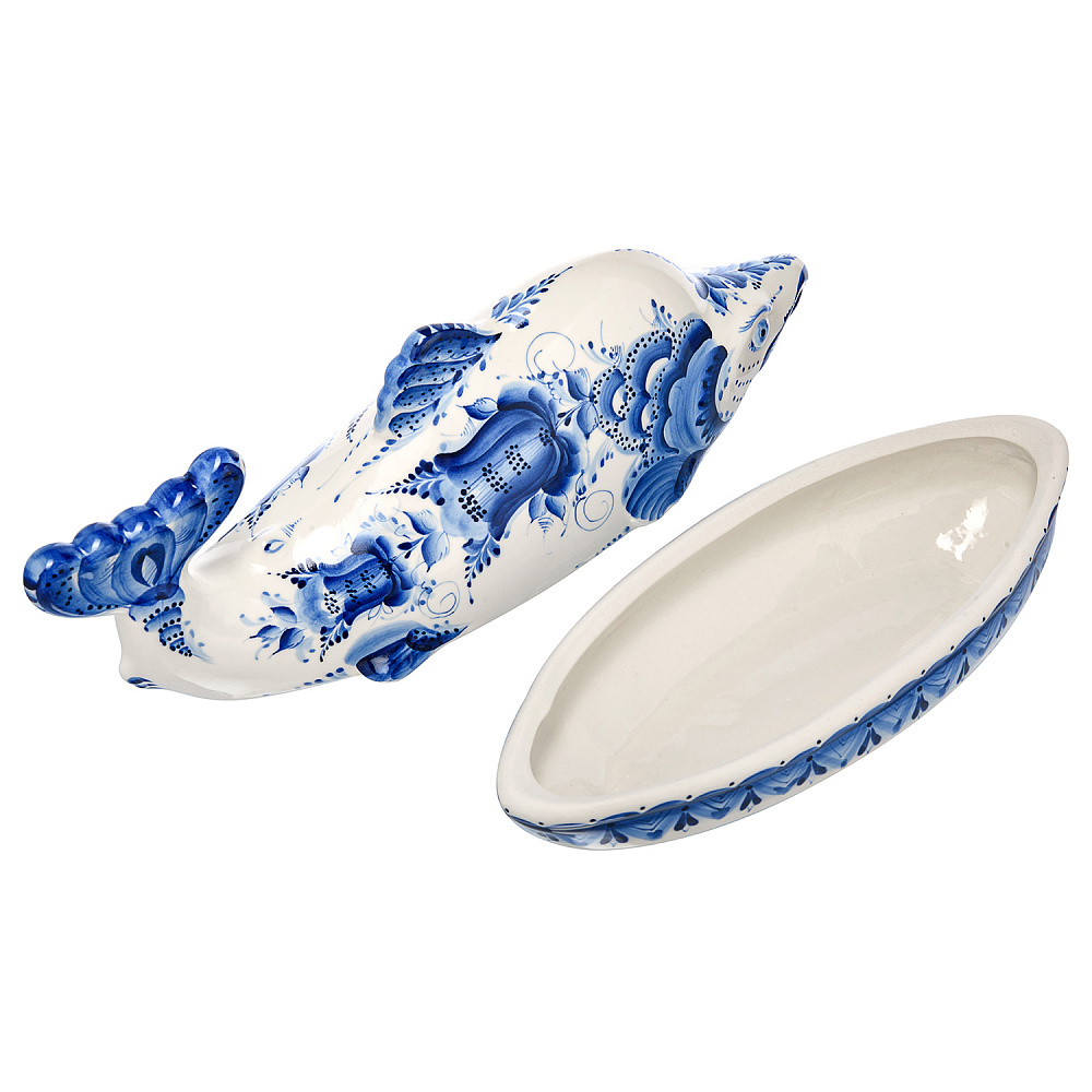 Икорница «Горбуша». Гжель - интернет магазин Русь Велика я фото 2