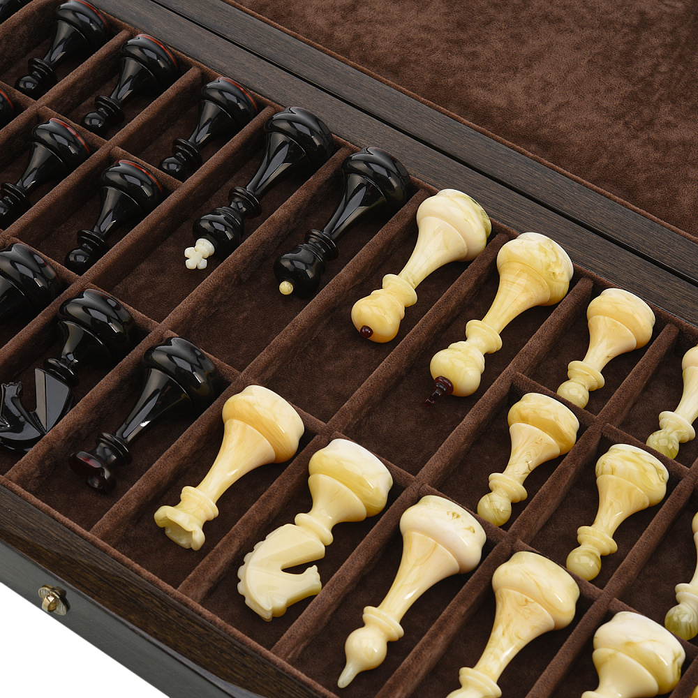 Шахматы с янтарными фигурами «Арабески-Марин» 56х56 см - интернет магазин Русь Велика я фото 12