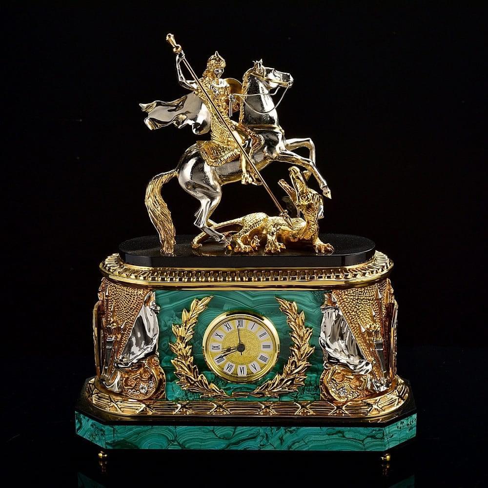 Часы каминные «Георгий Победоносец» - интернет магазин Русь Велика я 