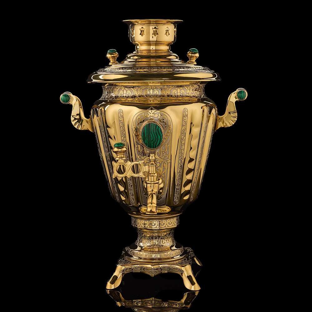 Самовар электрический 3 л «Малахит». Златоуст - интернет магазин Русь Велика я 